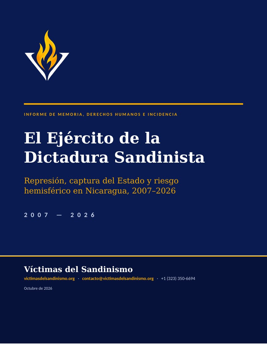 Portada del informe «El Ejército de la Dictadura Sandinista»