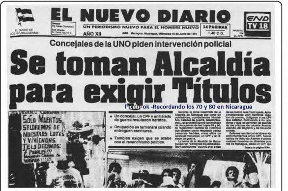 Portada de El Nuevo Diario con el titular Se toman Alcaldía para exigir títulos